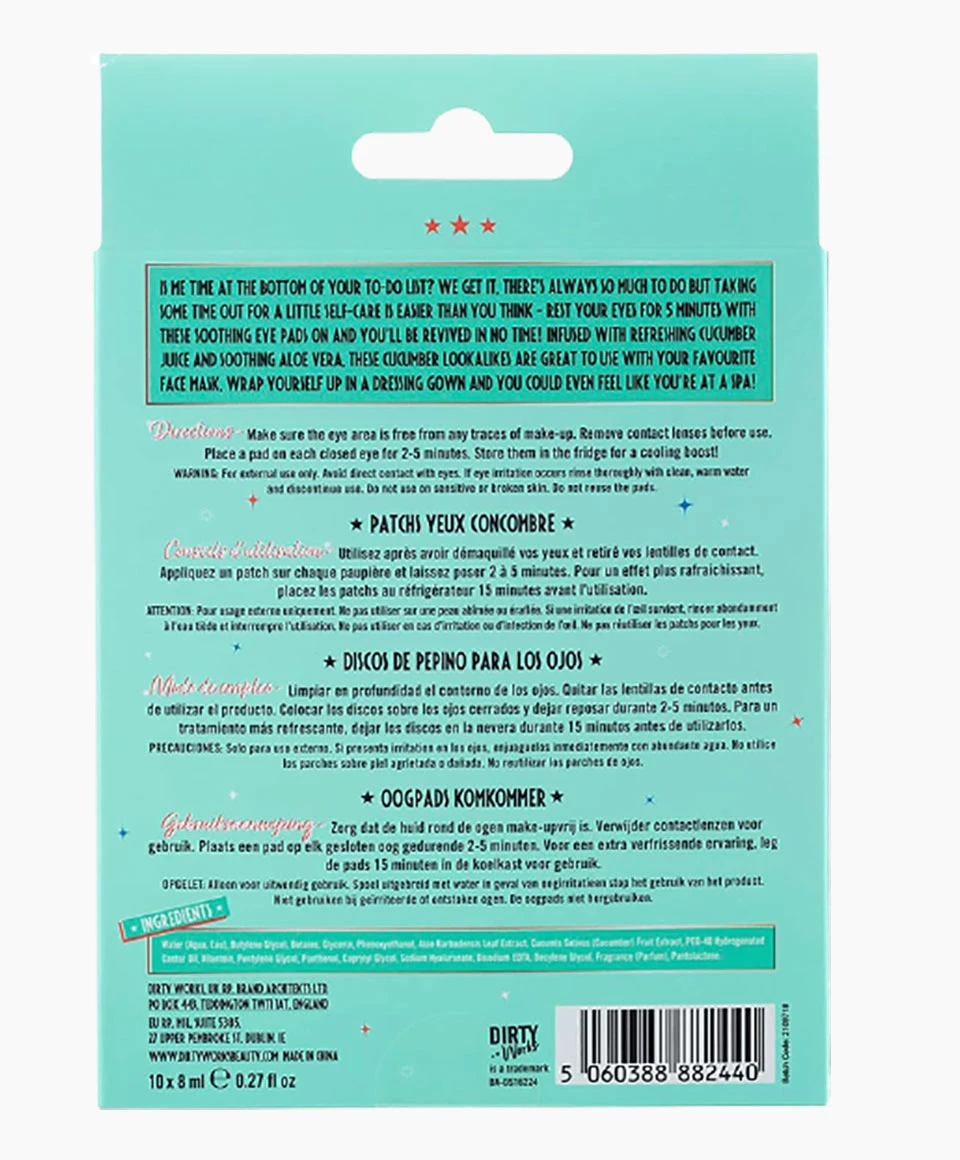 Dirty Works Easy On The Eyes Soothing Cucumber Eye Pads - Image 4
