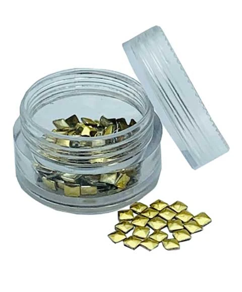 Nail Art Charm Gold Square Studs - Image 4