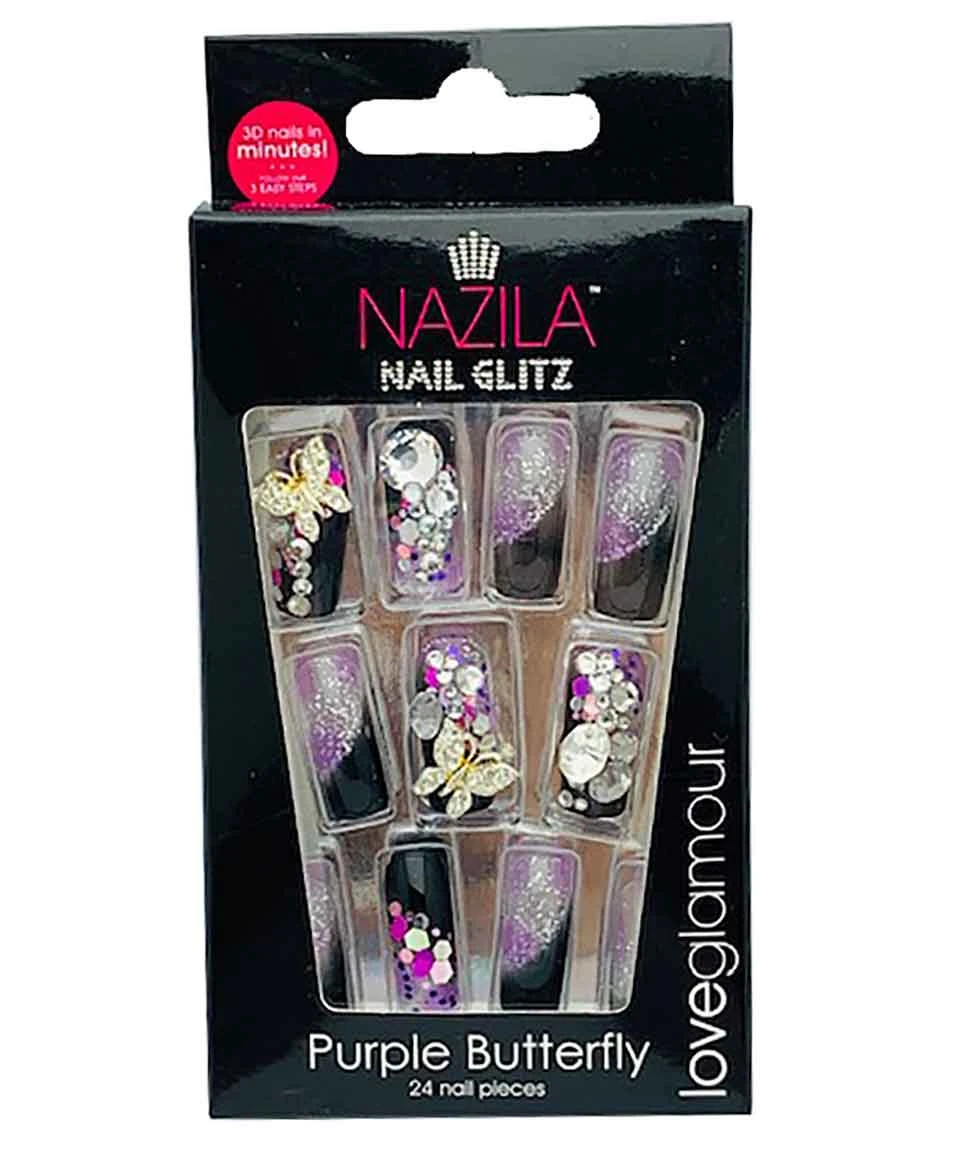 Nail Glitz Love Glamour Purple Butterfly - Image 4